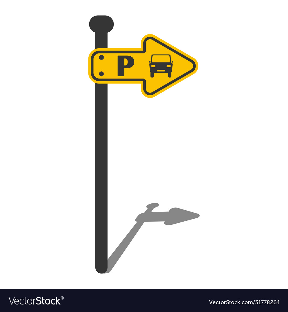 Parking sing direction indicator Royalty Free Vector Image