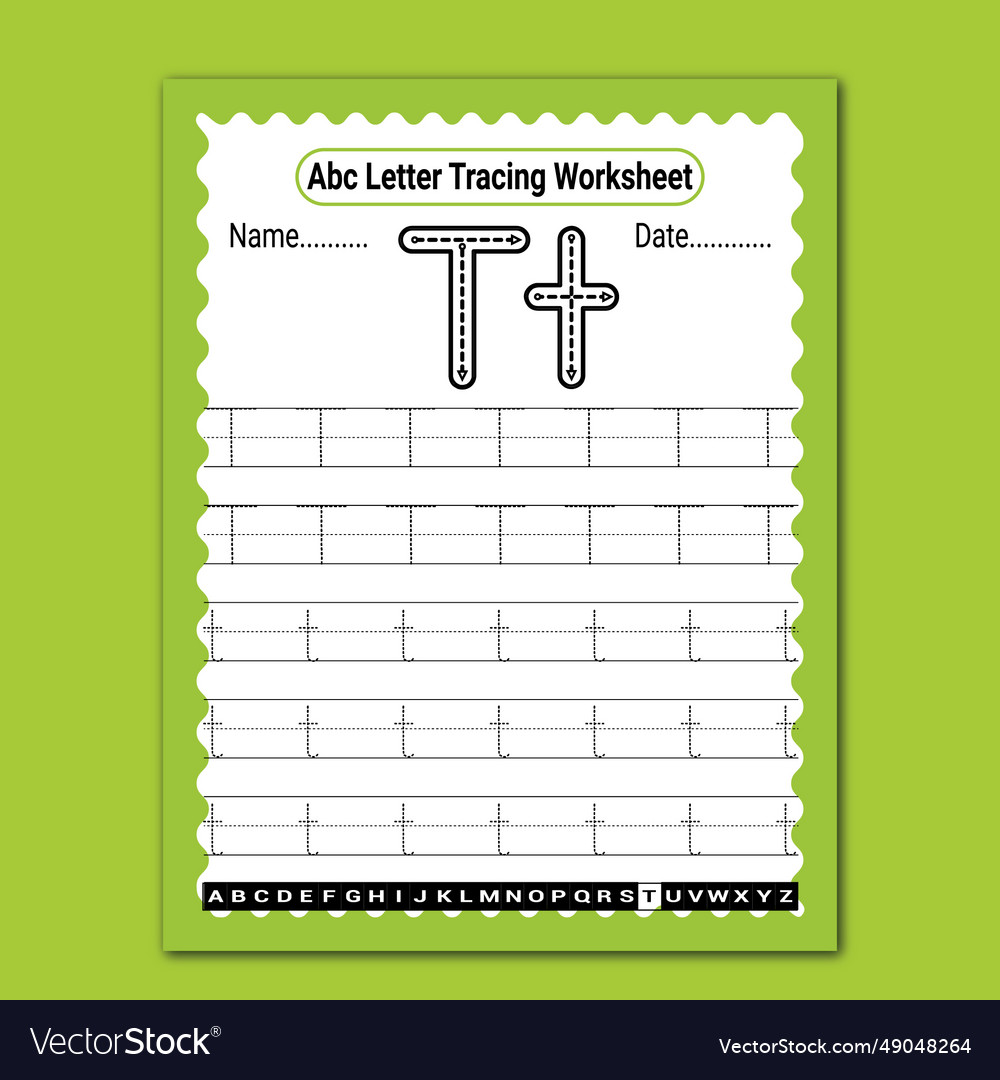 Uppercase and lowercase letter tracing worksheets Vector Image