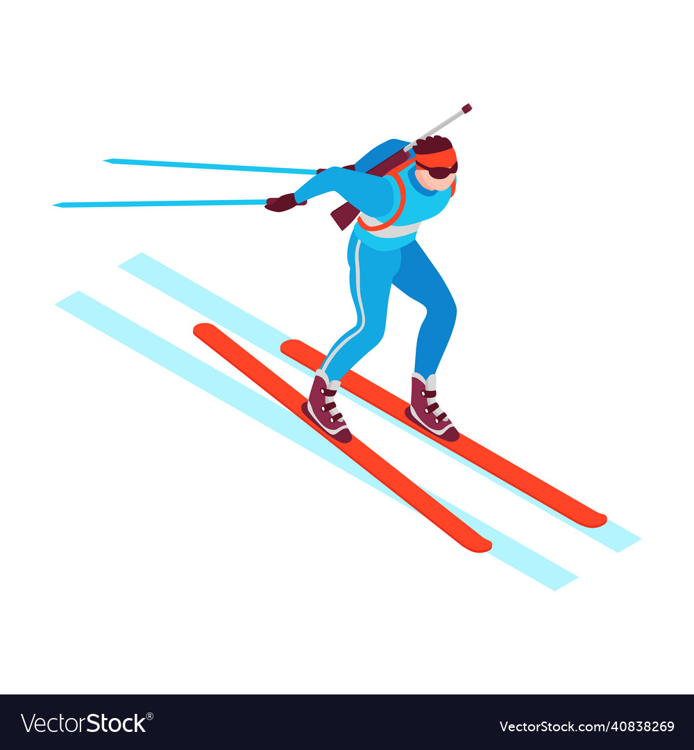 Biathlon winter sport composition Royalty Free Vector Image