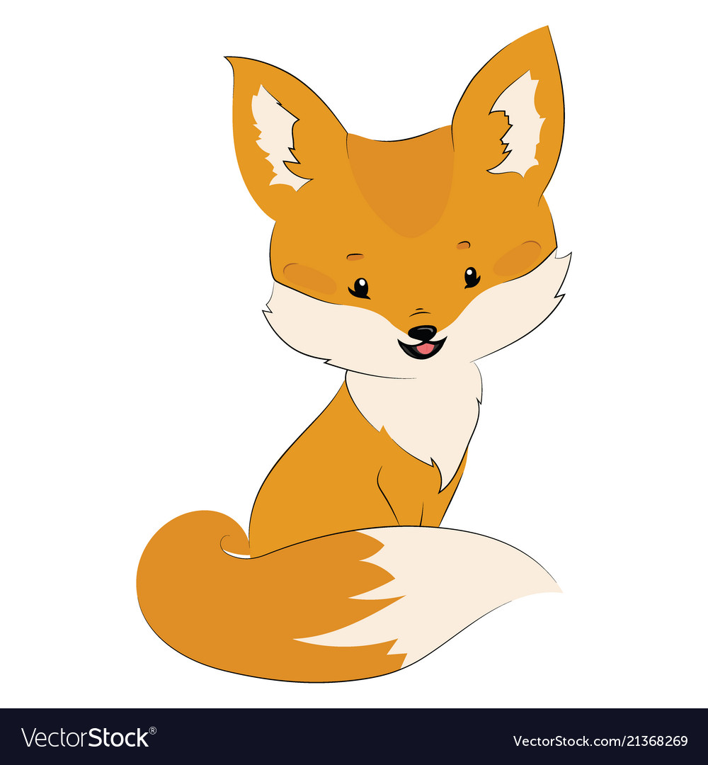 Cartoon fox is sitting stylized cute fox Vector Image