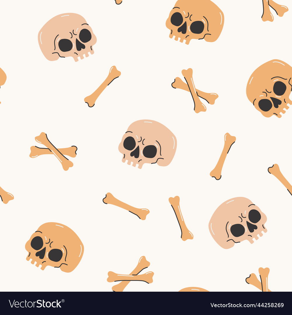 Cartoon funny skulls with bones crossbone vector image Cartoon funny skulls with bones crossbone