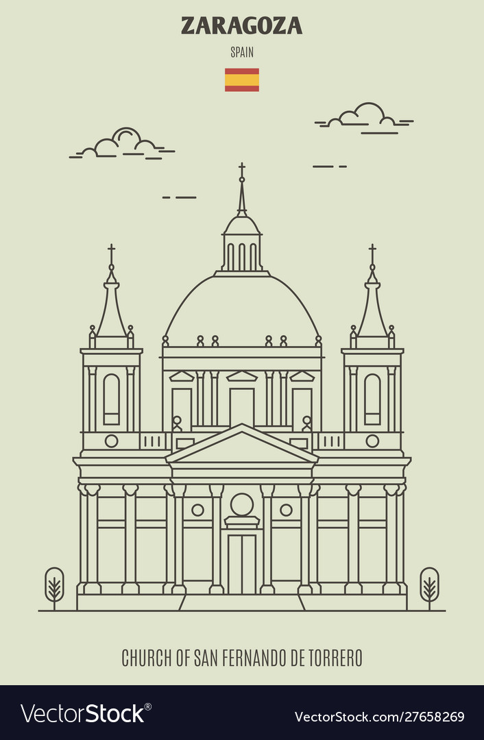 Church san fernando de torrero in zaragoza Vector Image