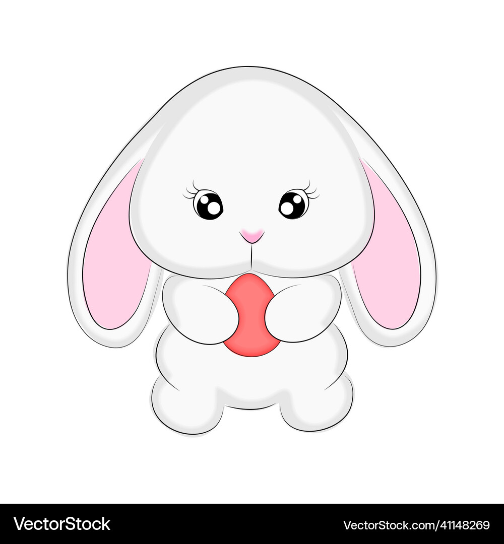Cute rabbit with egg happy easter easter eggs Vector Image