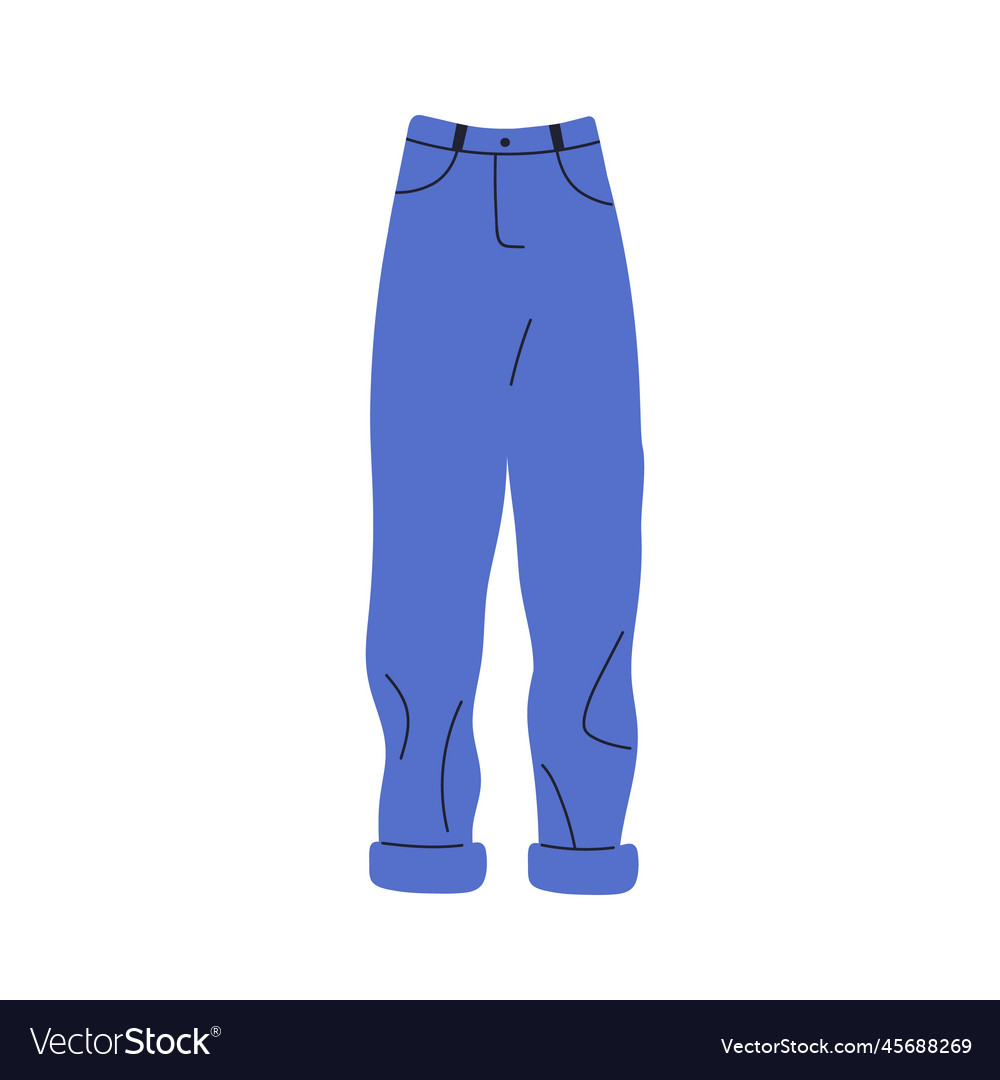 Denim trousers casual garment jeans pants Vector Image