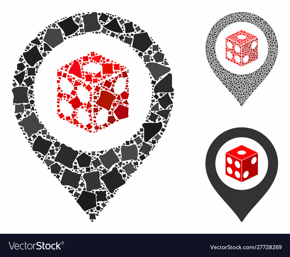 Dice map pointer mosaic icon bumpy items Vector Image Dice map pointer mosaic icon bumpy items