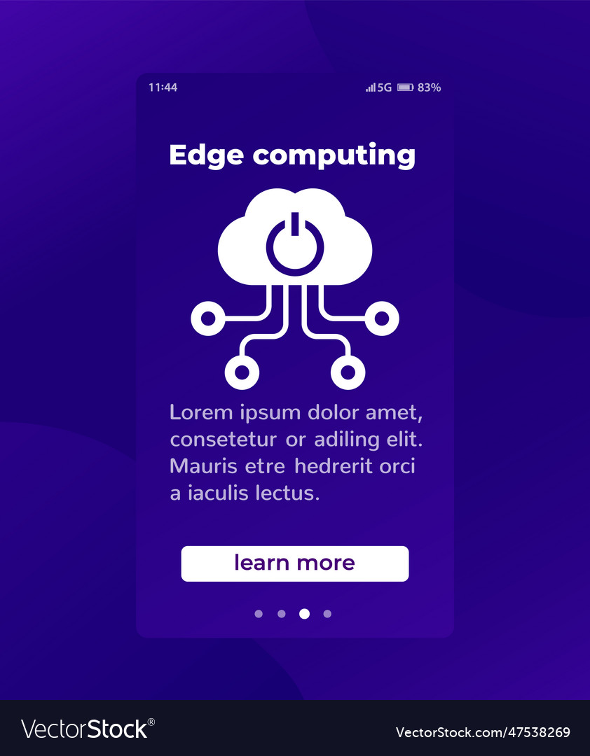 Edge computing mobile banner with icon vector image Edge computing mobile banner with icon
