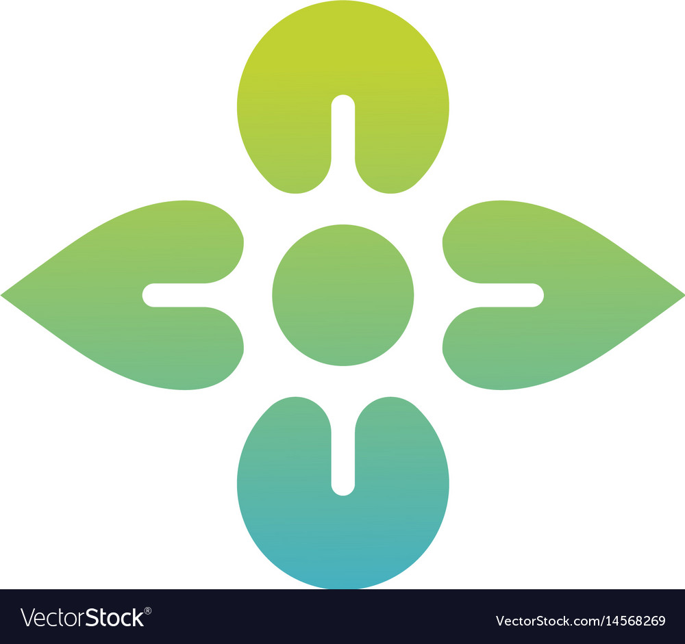 Flower and sun icon colorful logo healthy