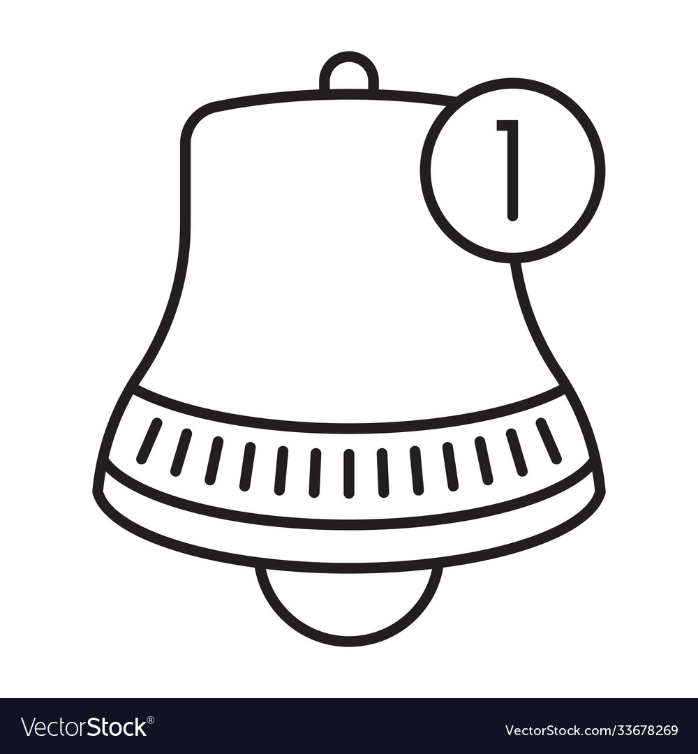 Inbox message alert bell notifications line art vector image Inbox message alert bell notifications line art