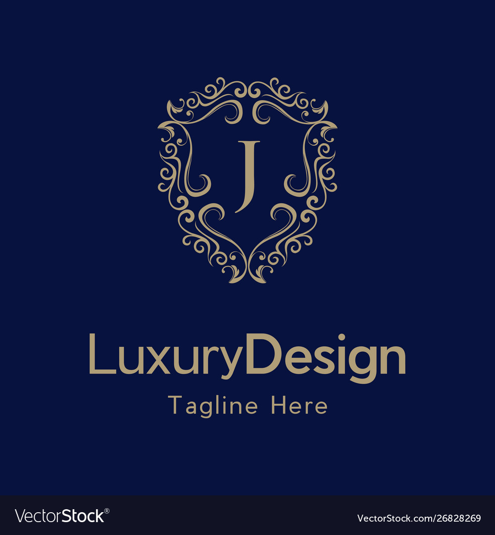 Letter J Luxury Shield Frame Creative Business Log Letter J Luxury Shield Frame Creative Business Log