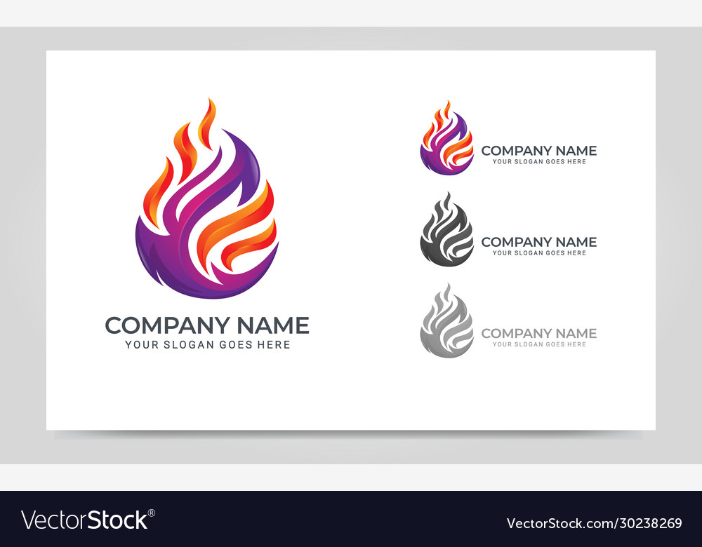 Modern fire logo design