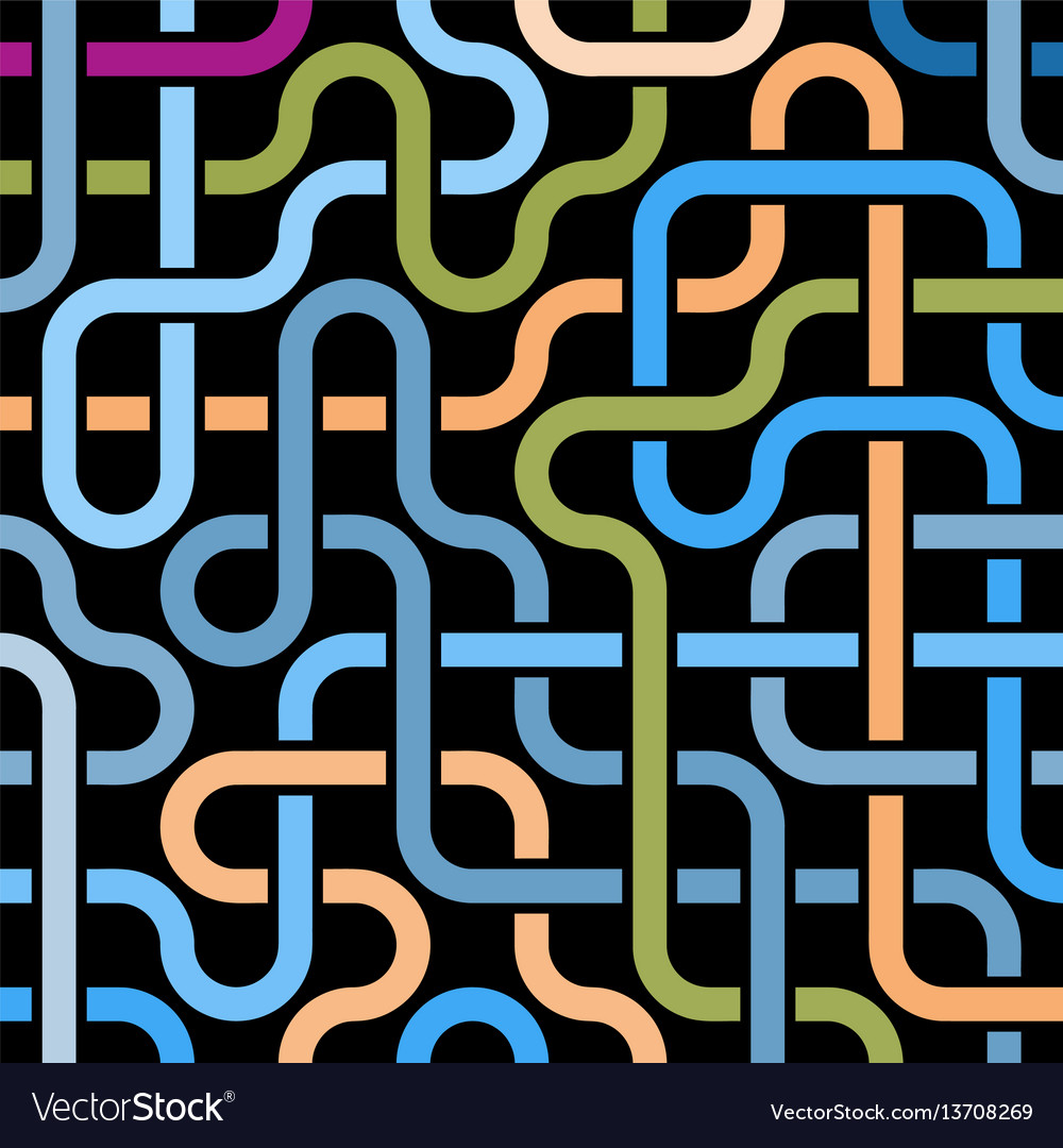 Pipeline grid abstract geometric design of tubes vector image Pipeline grid abstract geometric design of tubes