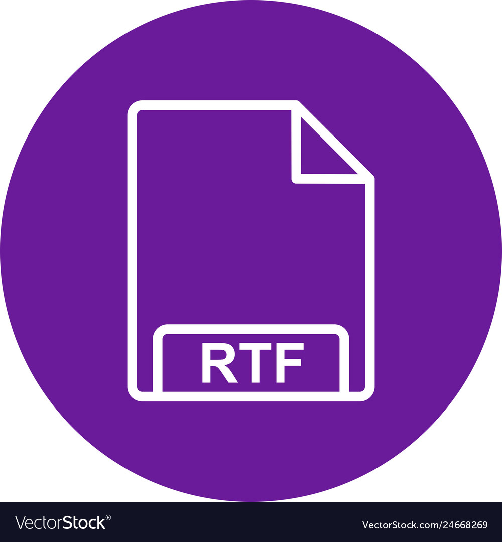 Rtf icon Royalty Free Vector Image - VectorStock