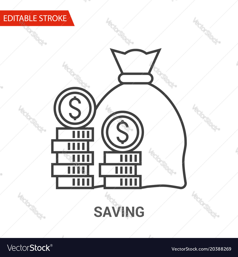Saving icon thin line