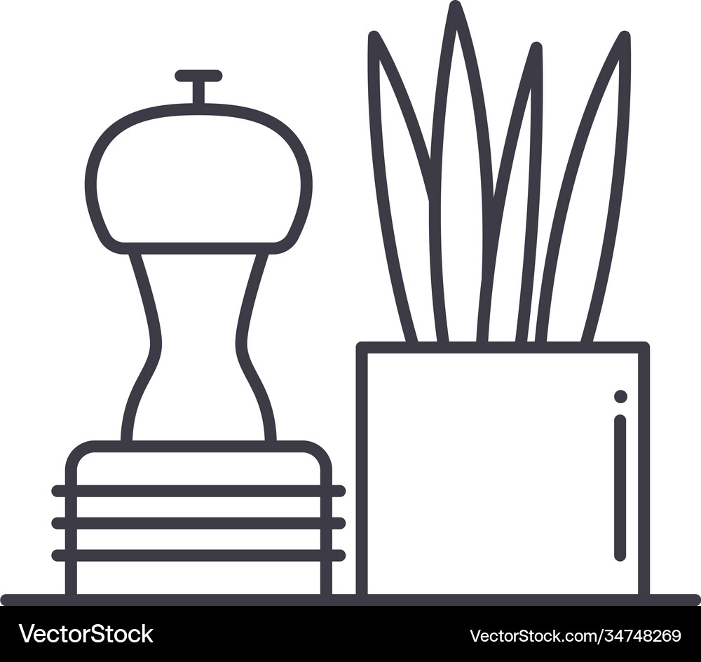 Seasoning concept icon linear isolated Royalty Free Vector