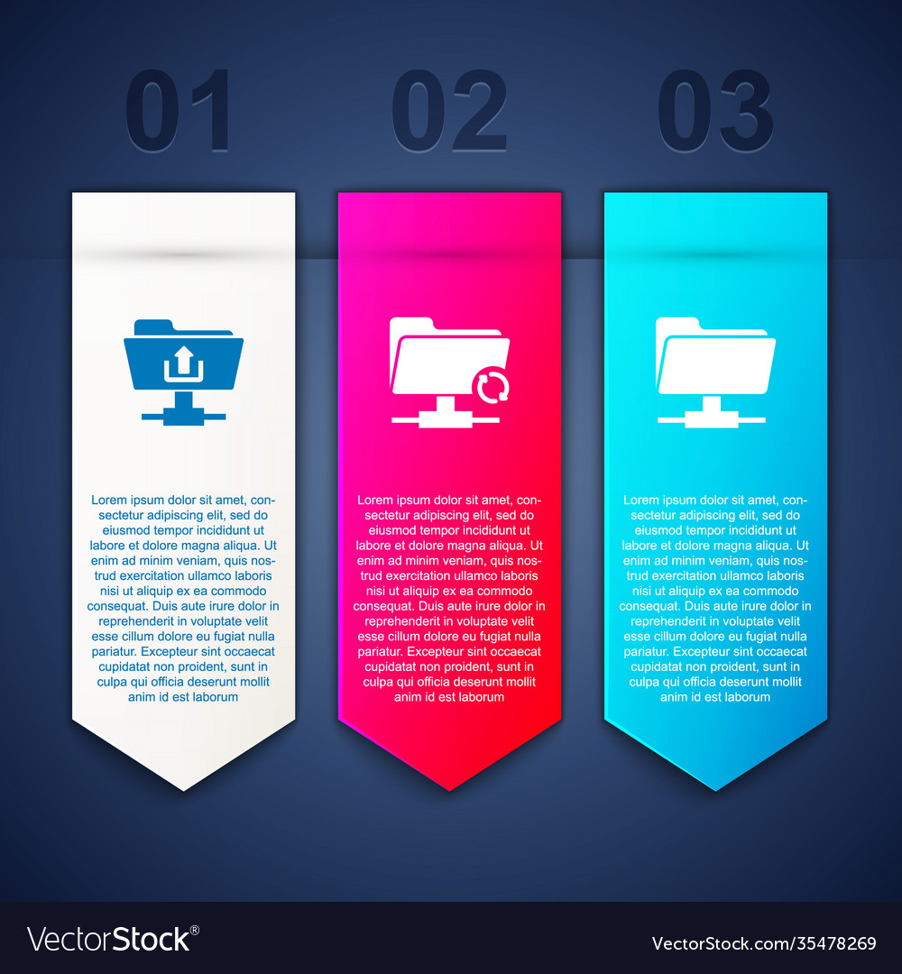 Set ftp folder upload sync refresh and business Vector Image Set ftp folder upload sync refresh and business