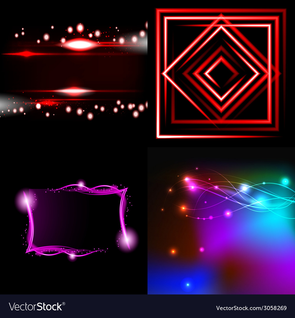 Set of blurry abstract lines light effect sparkle