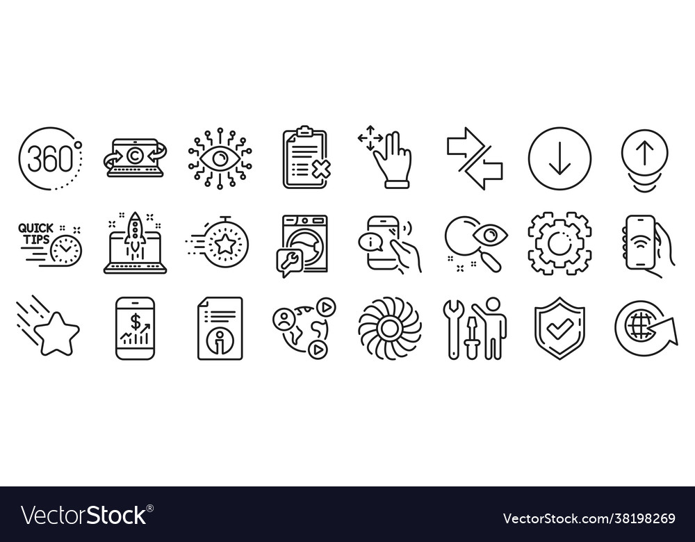 Set technology icons such as internet app