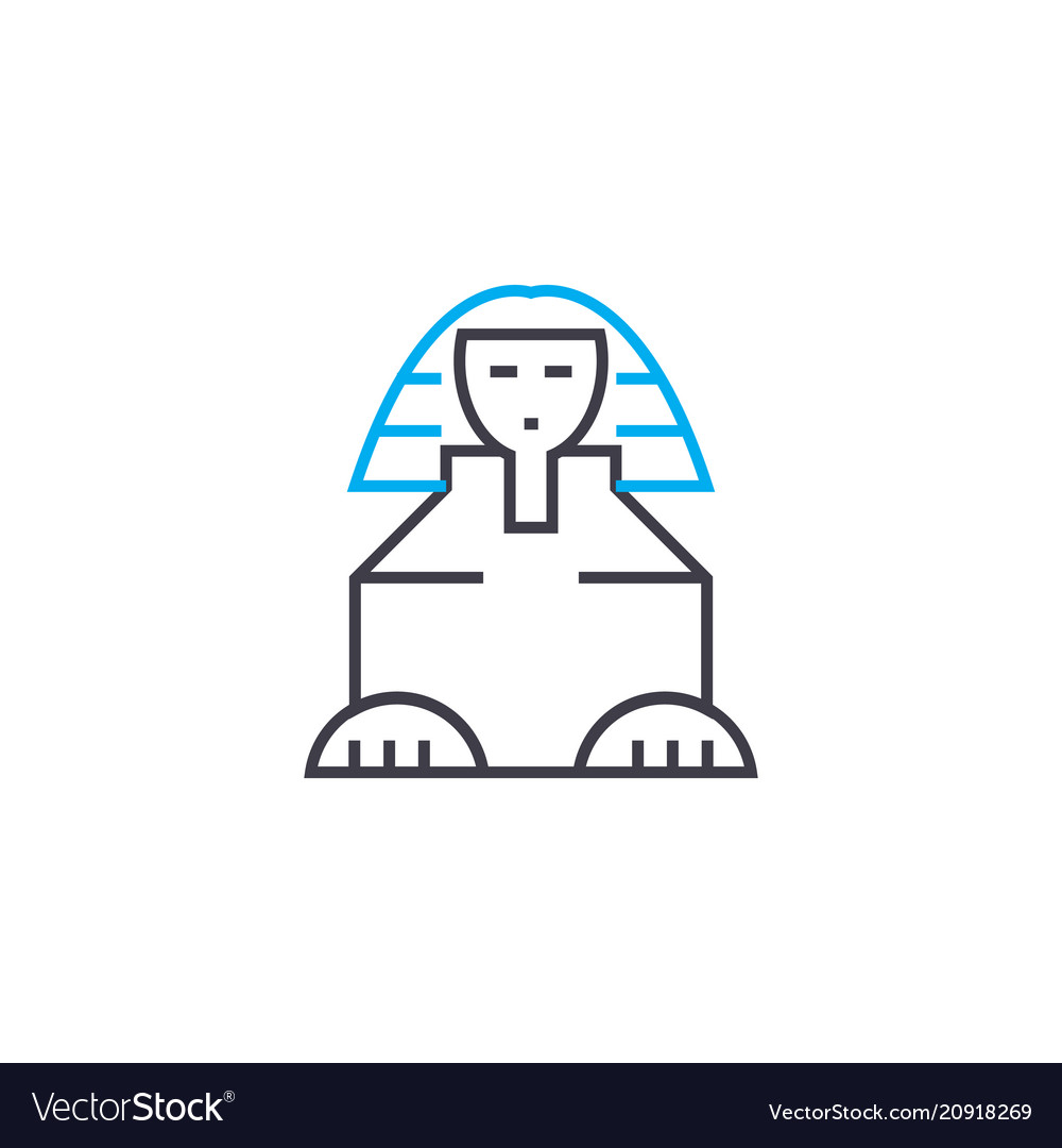 Sphinx linear icon concept line vector image Sphinx linear icon concept line