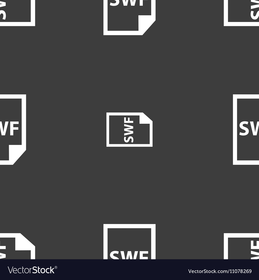 Swf file icon sign seamless pattern on a gray
