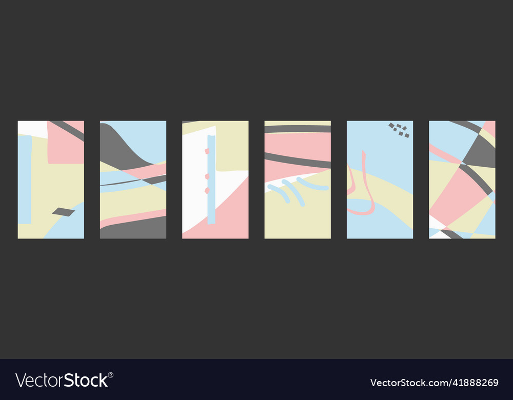 Vertical isolated background set 6 in 1 abstract