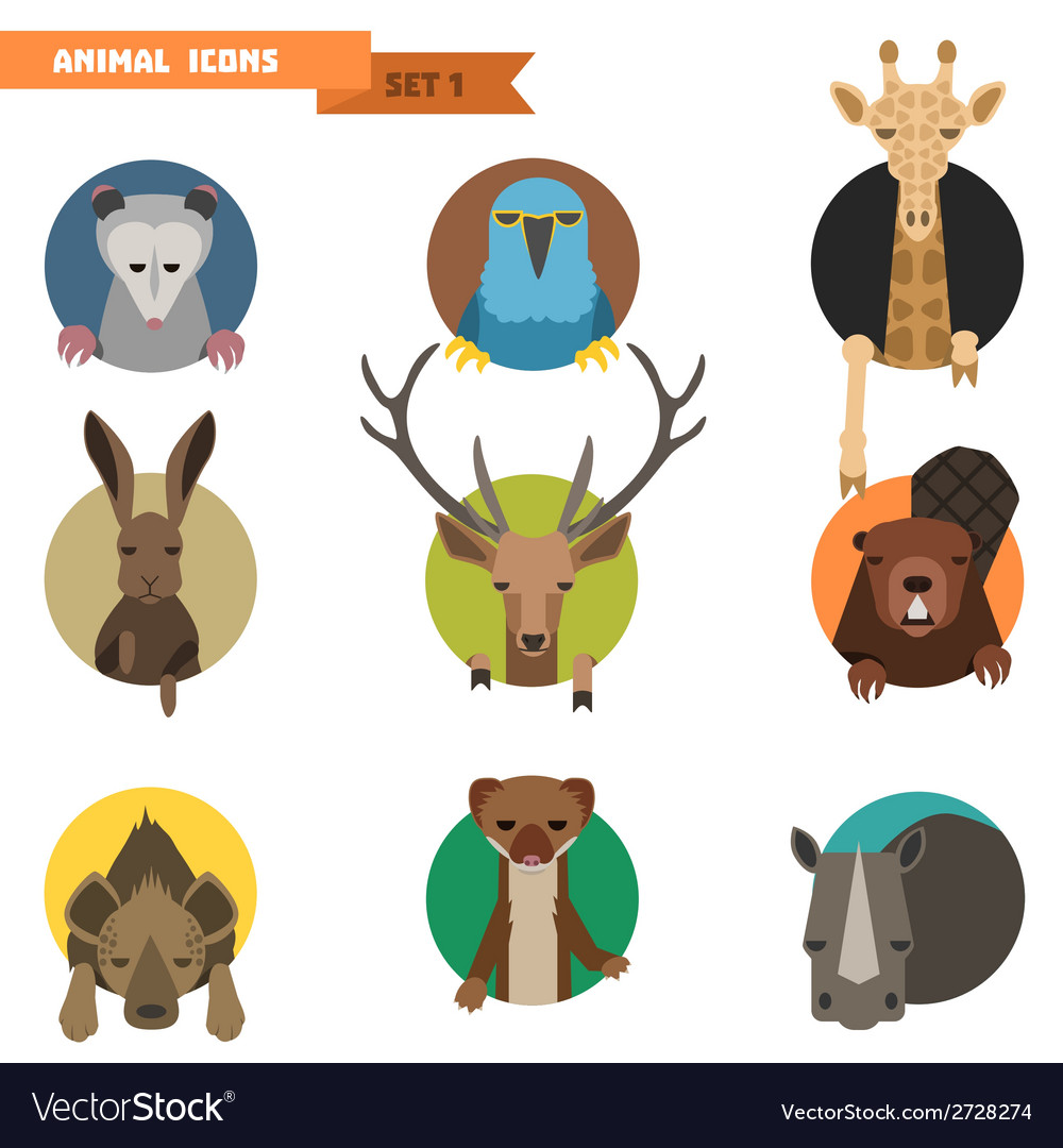 Animal avatars Royalty Free Vector Image VectorStock