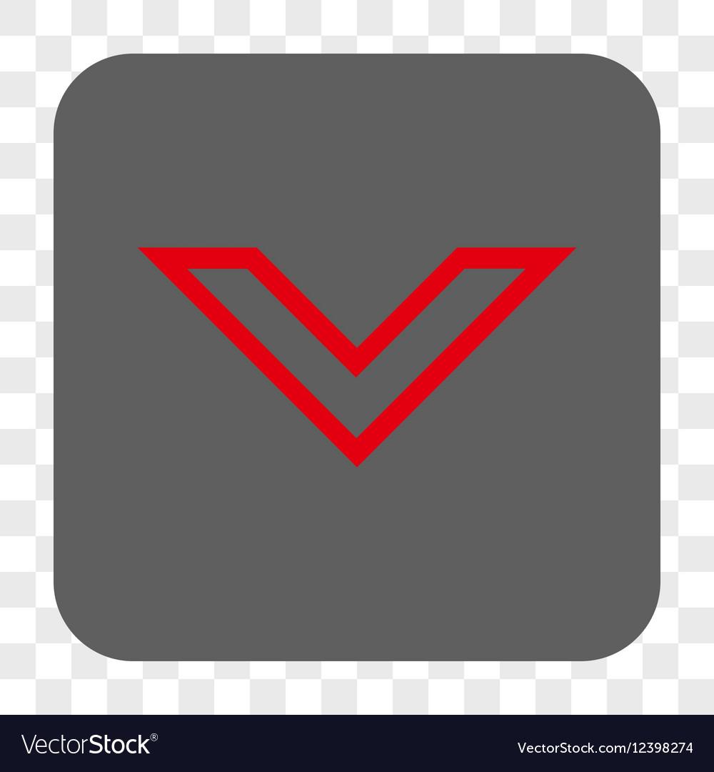 Arrowhead down rounded square button