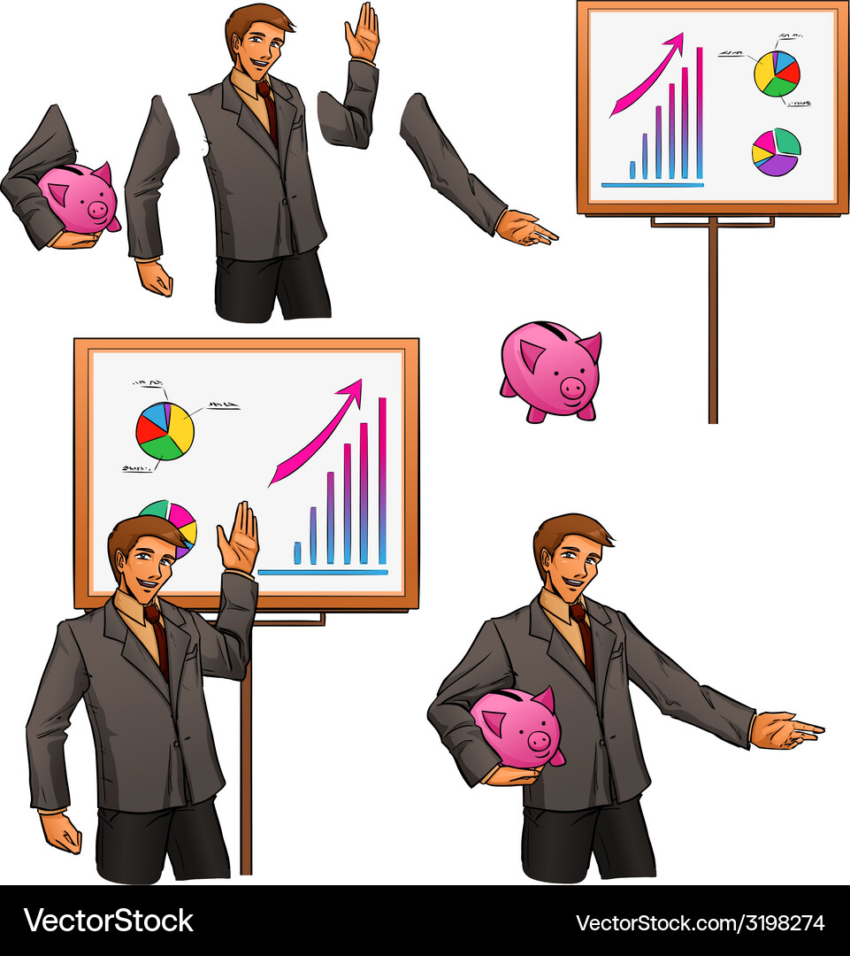Business set Royalty Free Vector Image - VectorStock