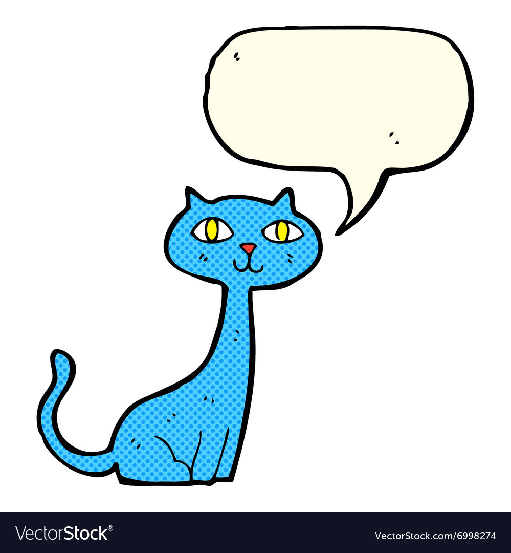 Cartoon cat with speech bubble Royalty Free Vector Image