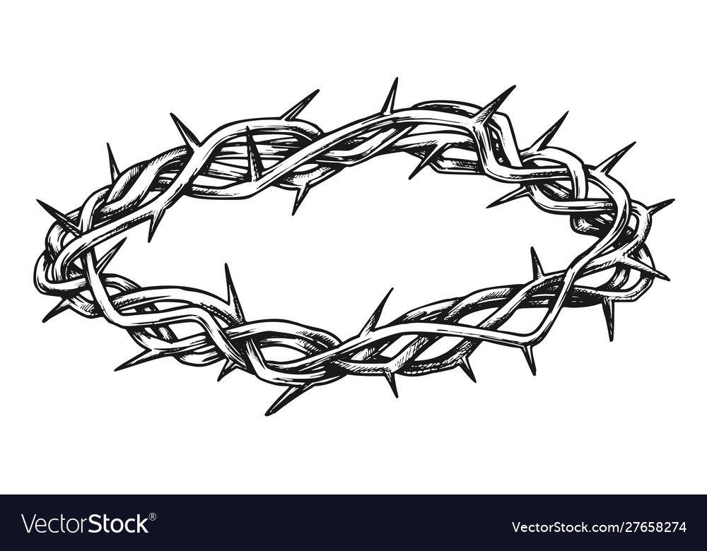 Crown of thorns religious symbol hand drawn Vector Image