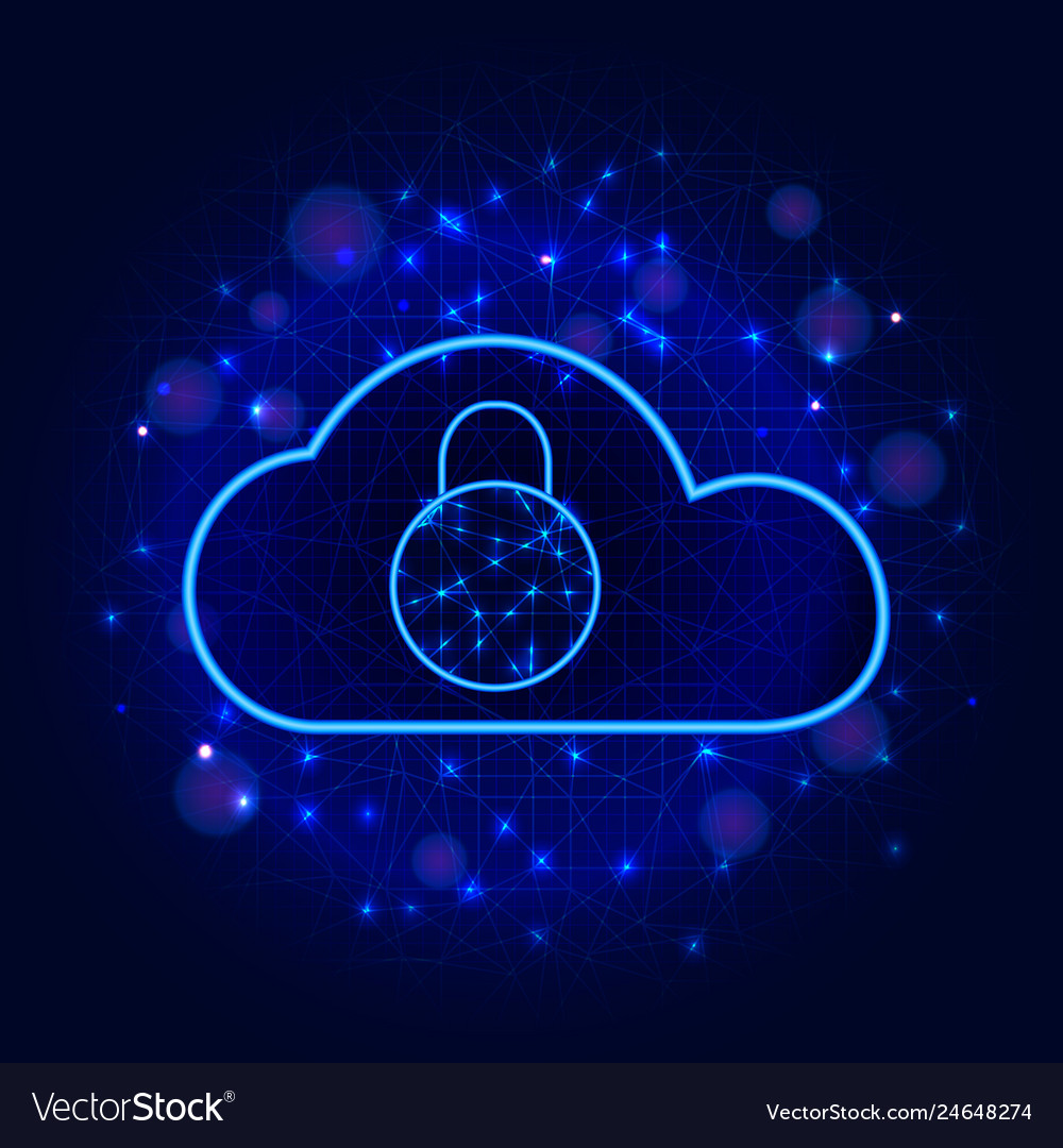 Cyber security concept secure cloud data storage vector image Cyber security concept secure cloud data storage