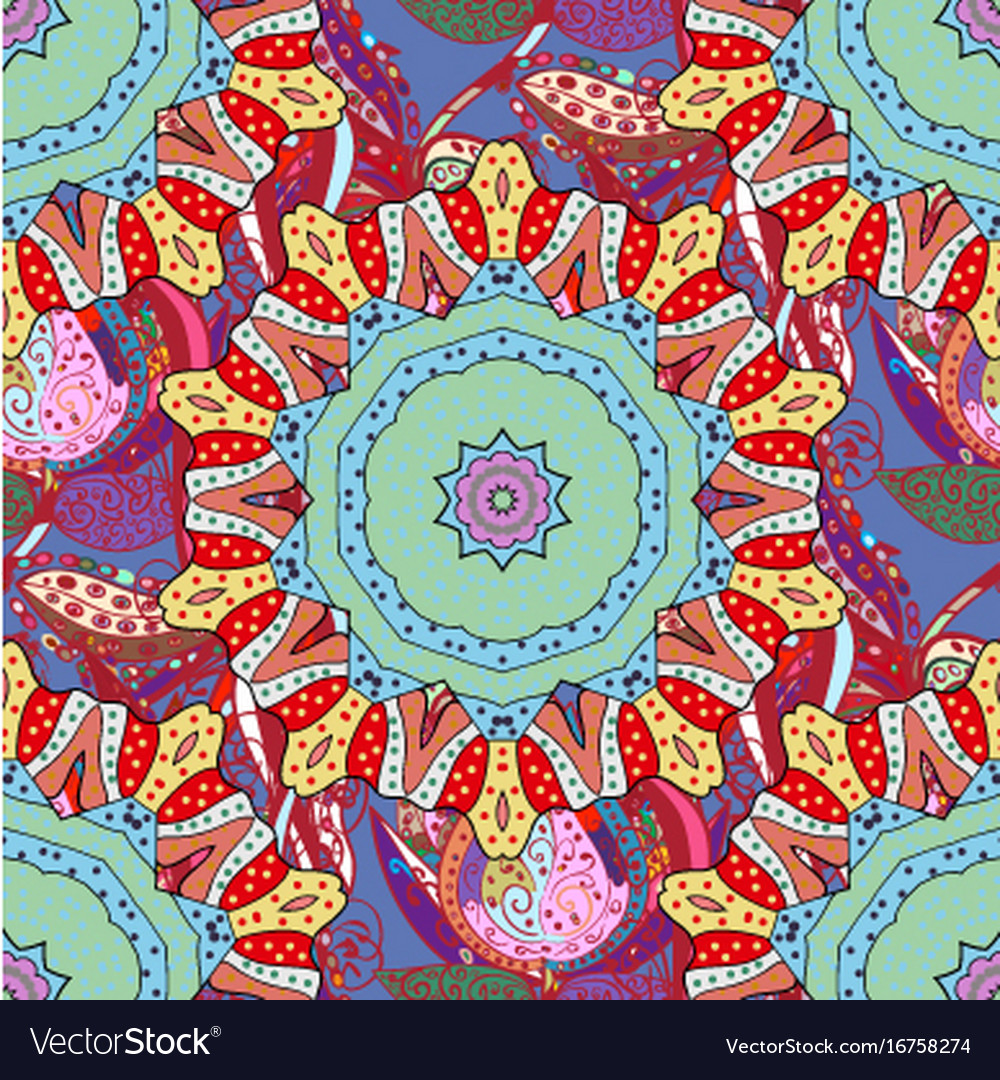 Decorative indian round mandala on colorful