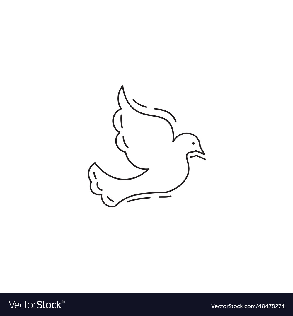 Dove line icon bird thin