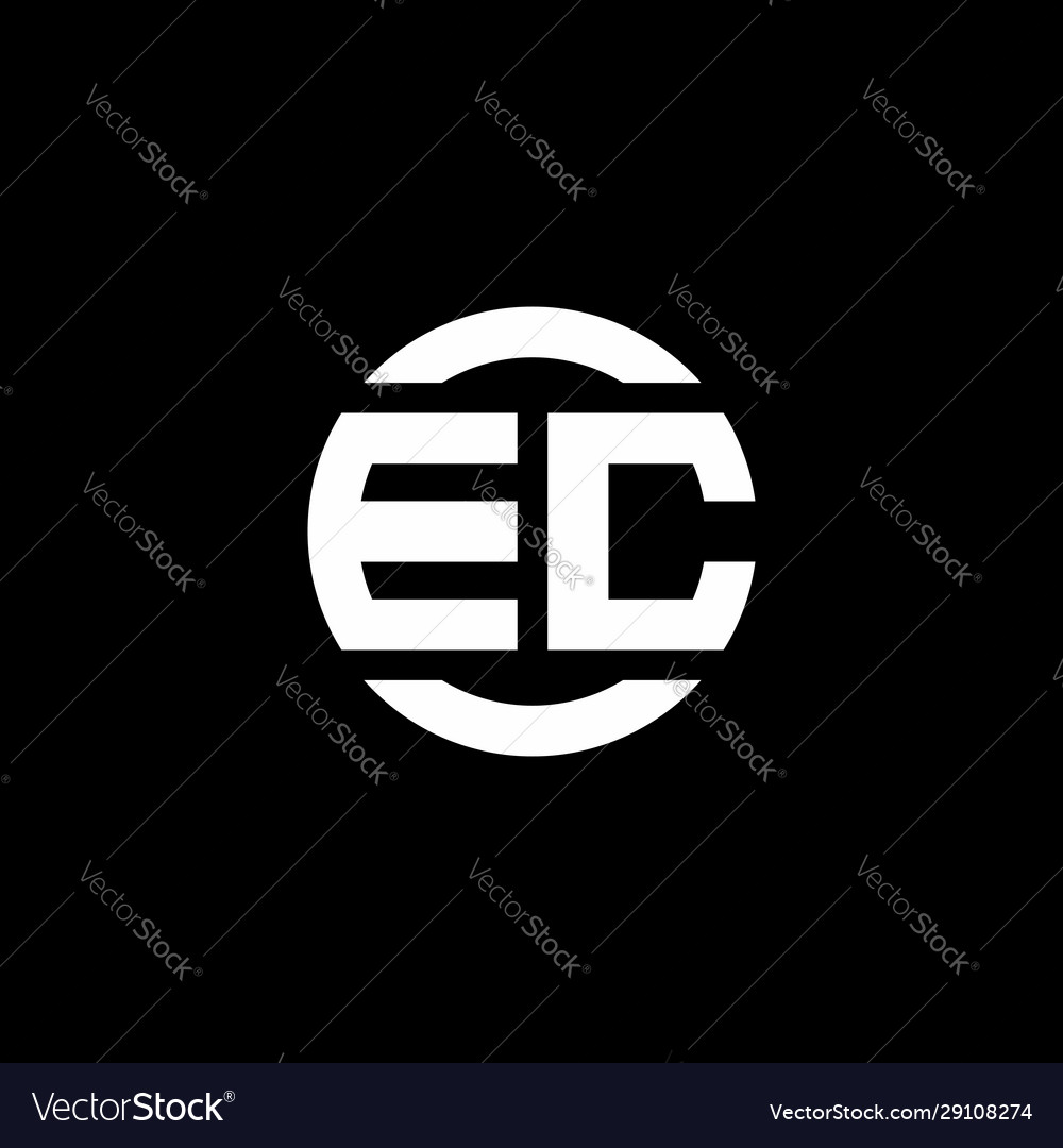 Ec Logo Monogram Isolated On Circle Element Vector Image