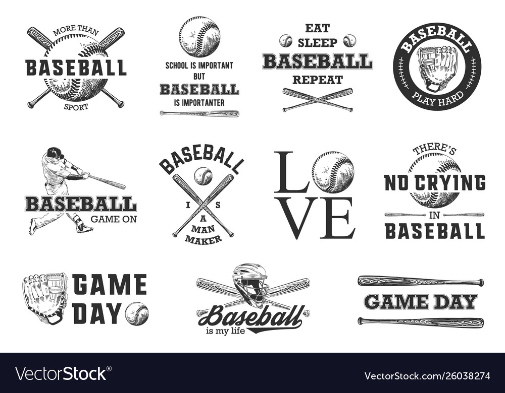 Engraved Baseball Motif Set