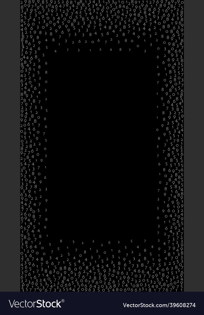 Falling numbers big data concept binary white vector image Falling numbers big data concept binary white
