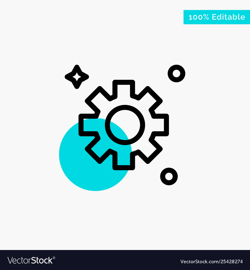Gear setting cogs turquoise highlight circle vector image Gear setting cogs turquoise highlight circle