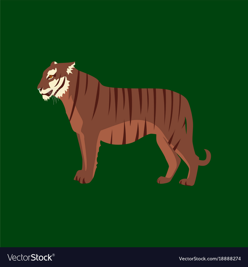 In flat style tiger