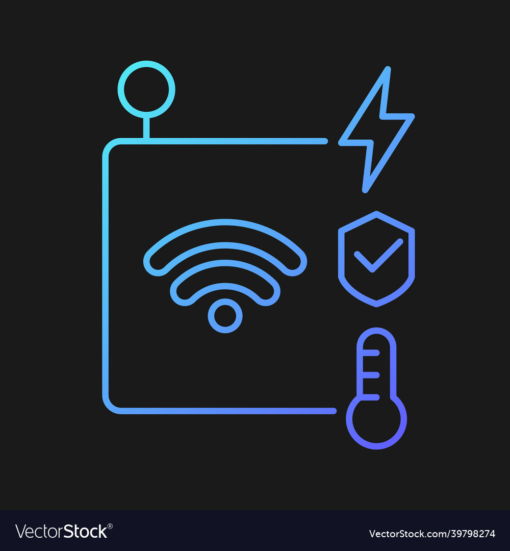 Iot sensors gradient icon for dark theme vector image Iot sensors gradient icon for dark theme