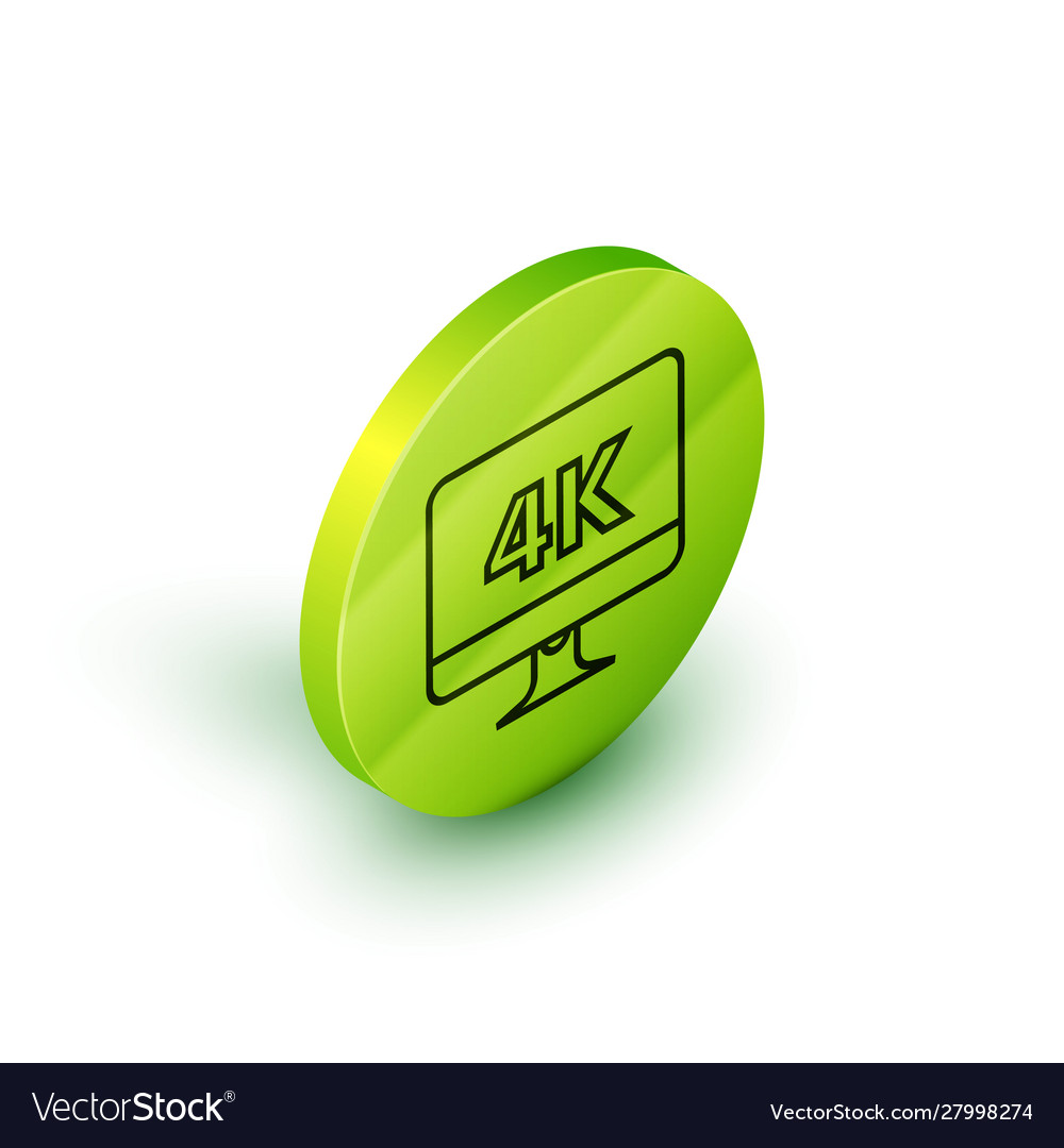 Isometric line computer pc monitor display with 4k Vector Image Isometric line computer pc monitor display with 4k