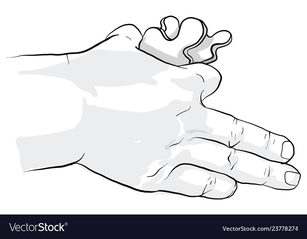 Kid hand holding jigsaw