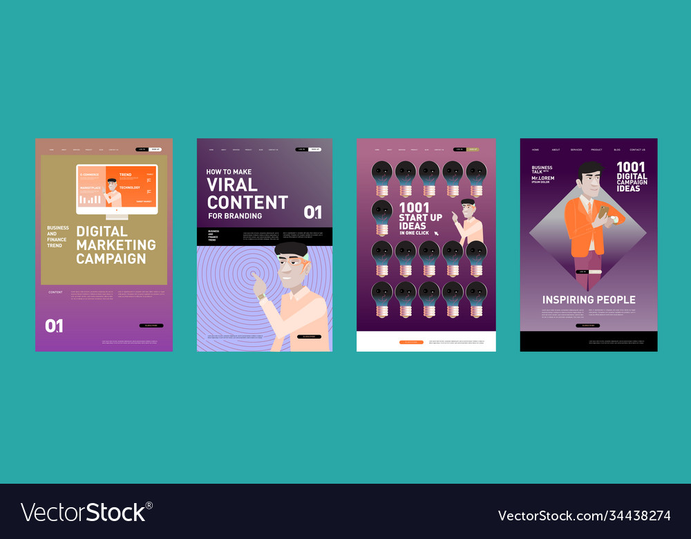 Presentation and website interface layout design Vector Image Presentation and website interface layout design