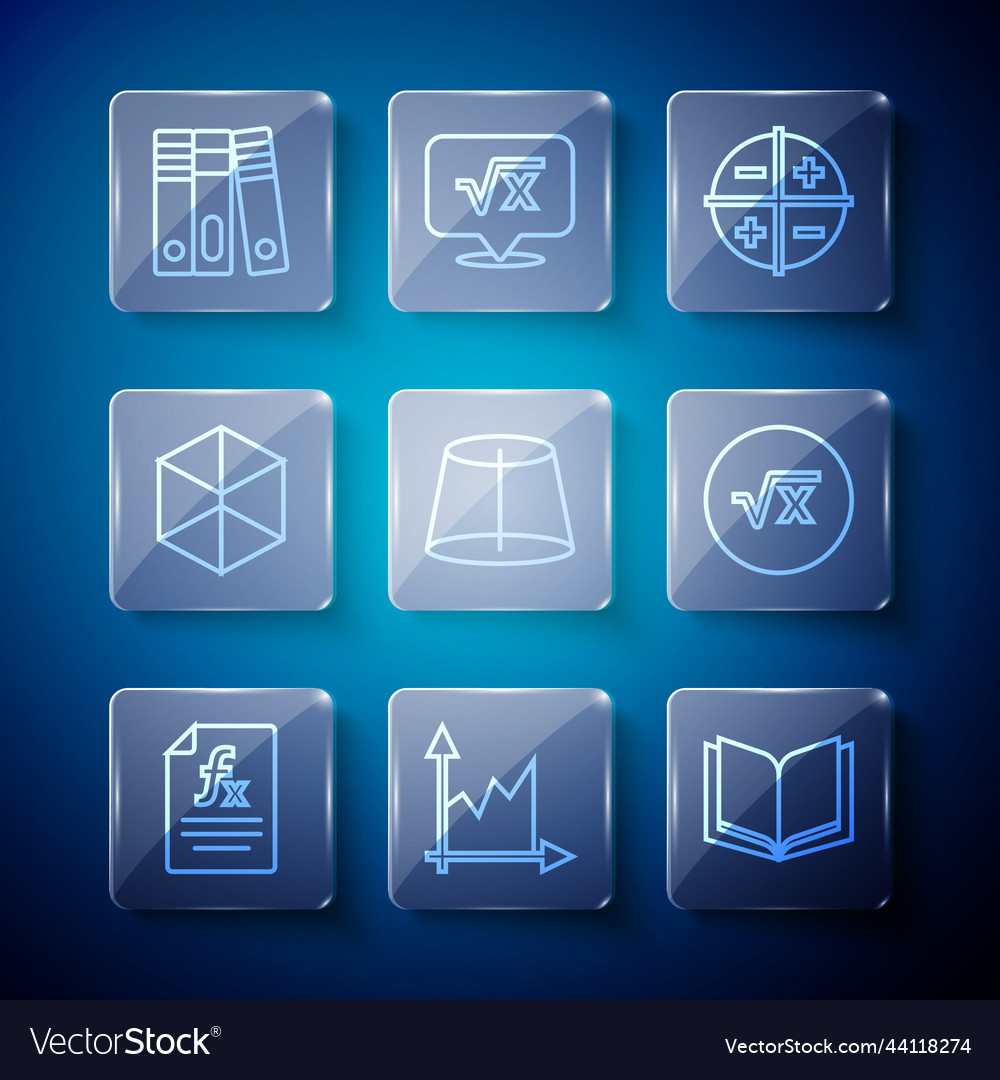 Set line function mathematical symbol graph vector image Set line function mathematical symbol graph