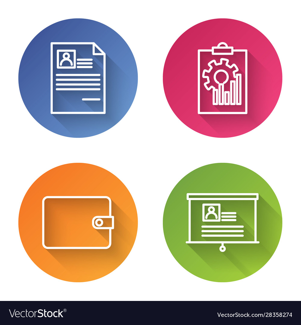 Set line resume clipboard with graph chart wallet vector image Set line resume clipboard with graph chart wallet