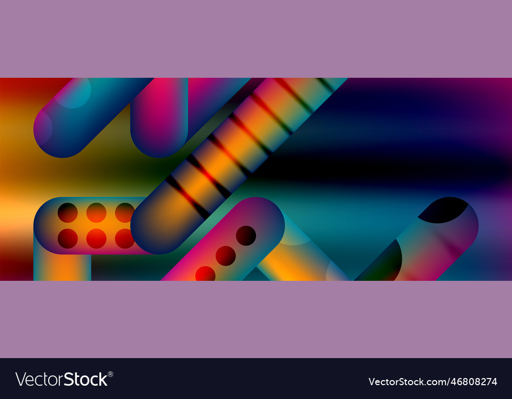 Techno round shapes lines abstract background vector image Techno round shapes lines abstract background