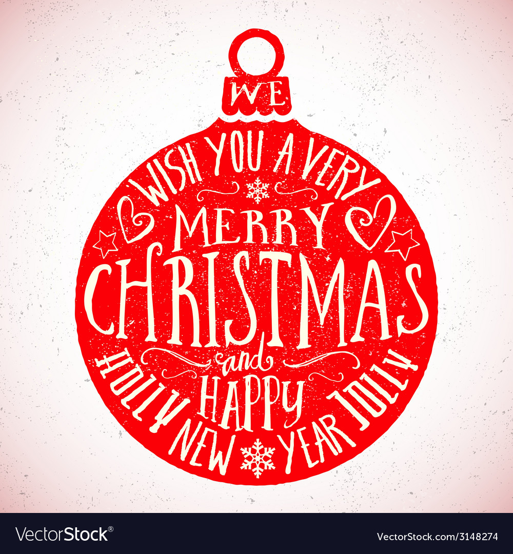 Vintage typography christmas card Royalty Free Vector Image