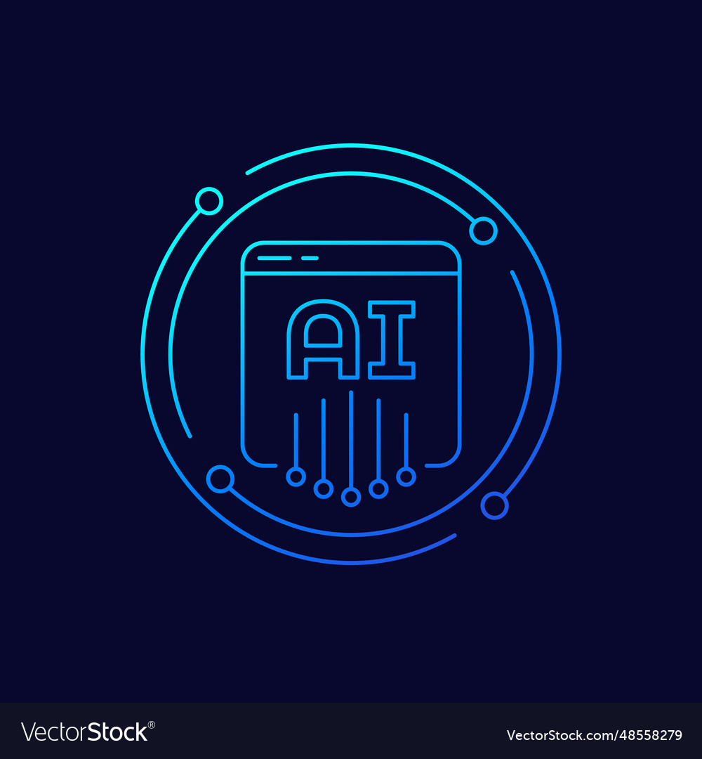 Ai service icon linear design