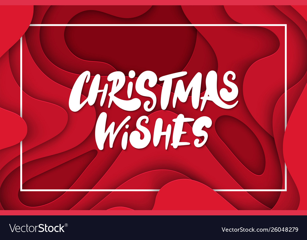 Background with deep red color paper cut shapes