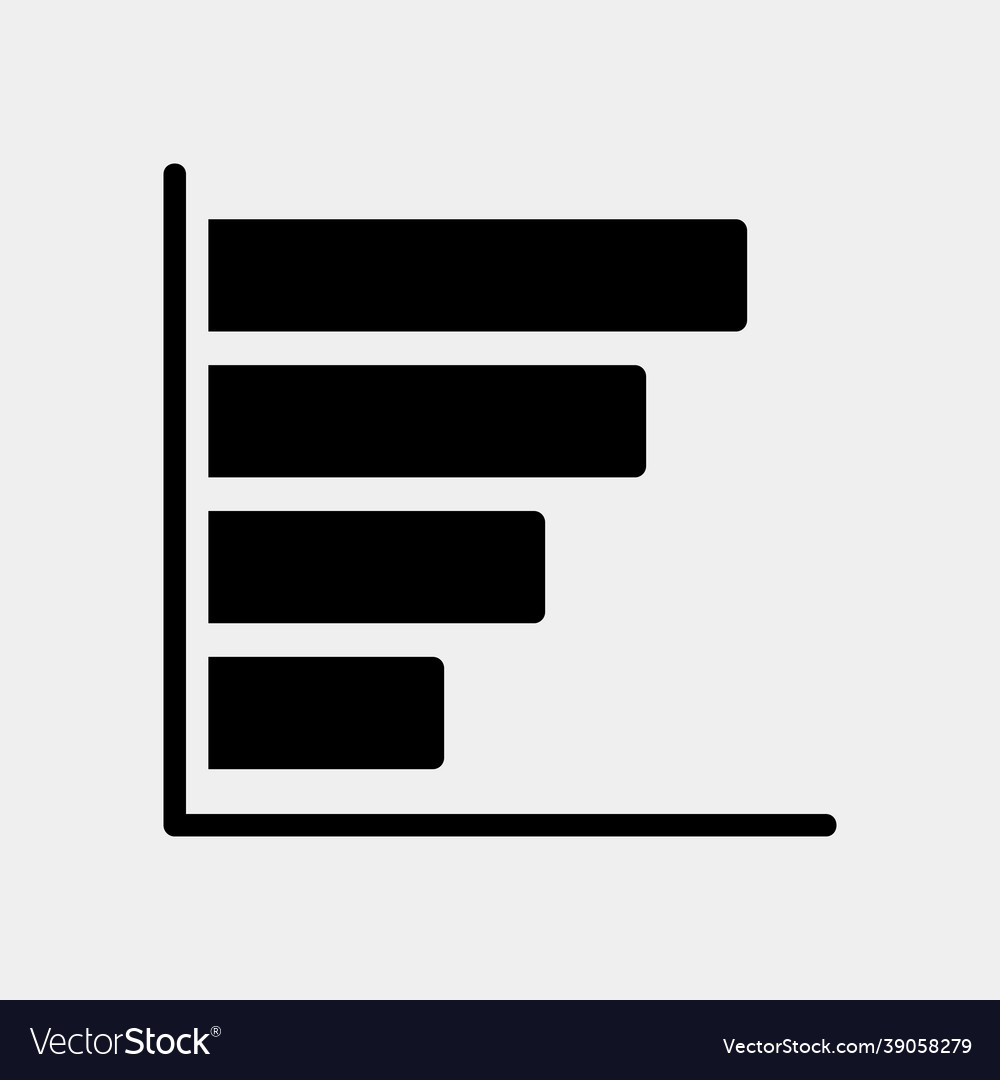 Bar chart icon in solid style for any projects vector image Bar chart icon in solid style for any projects