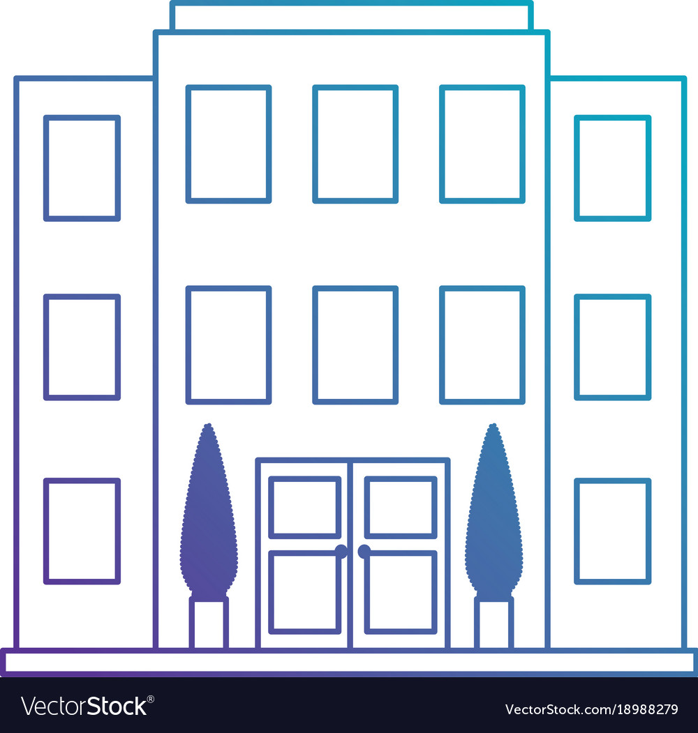 Building front isolated icon