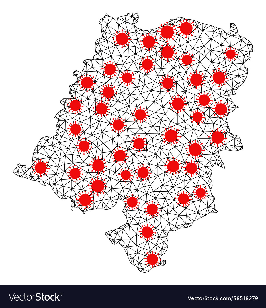 Carcass polygonal map opole province with red